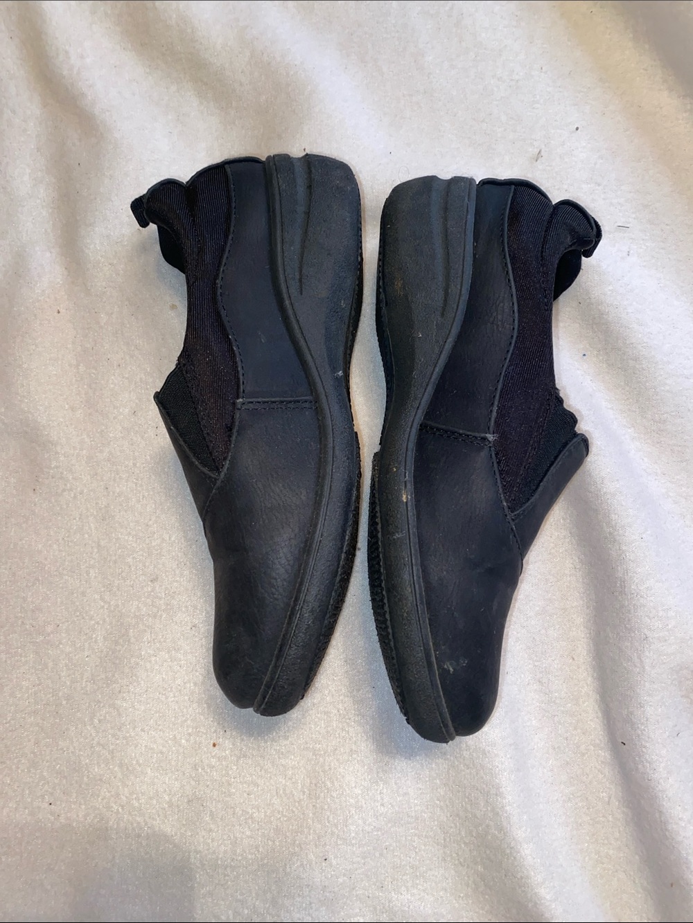 Slip-On Black Leather Comfort Shoes - Picture 3 of 5